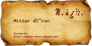 Mitter Áron névjegykártya
