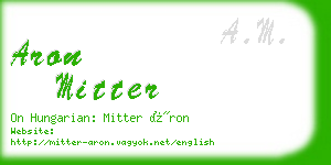 aron mitter business card